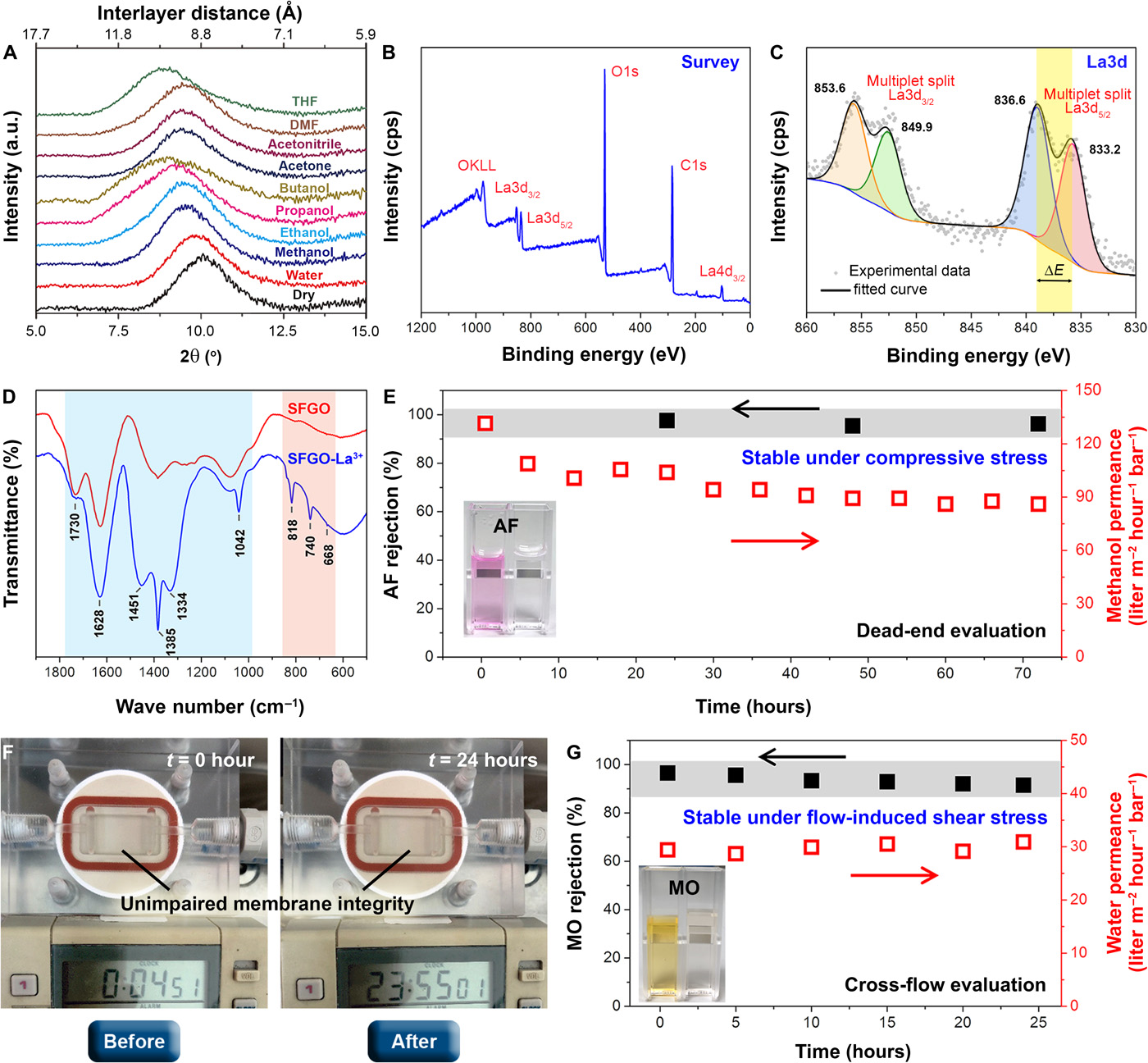 Science Advances：小片状氧化石墨烯膜实现超快速有机溶剂纳滤