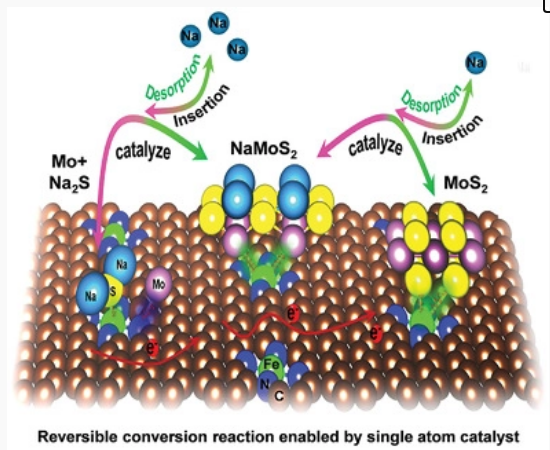 AM：石墨烯负载的单原子催化剂助力MoS2与Mo/Na2S的高效可逆转化