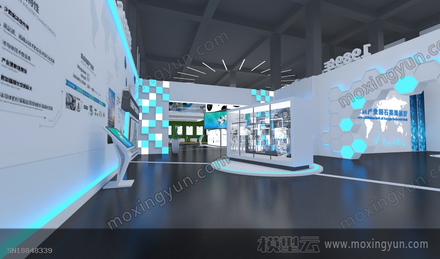 封丘产业园石墨烯展厅中标方案3d模型效果图