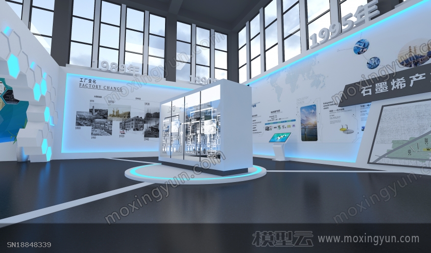 封丘产业园石墨烯展厅中标方案3d模型效果图