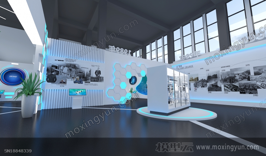封丘产业园石墨烯展厅中标方案3d模型效果图