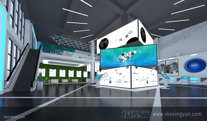 封丘产业园石墨烯展厅中标方案3d模型效果图