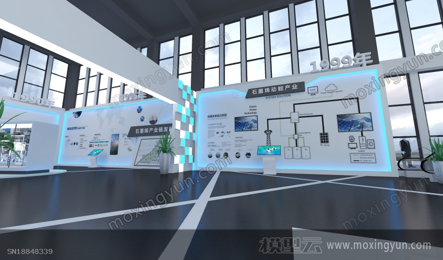 封丘产业园石墨烯展厅中标方案3d模型效果图