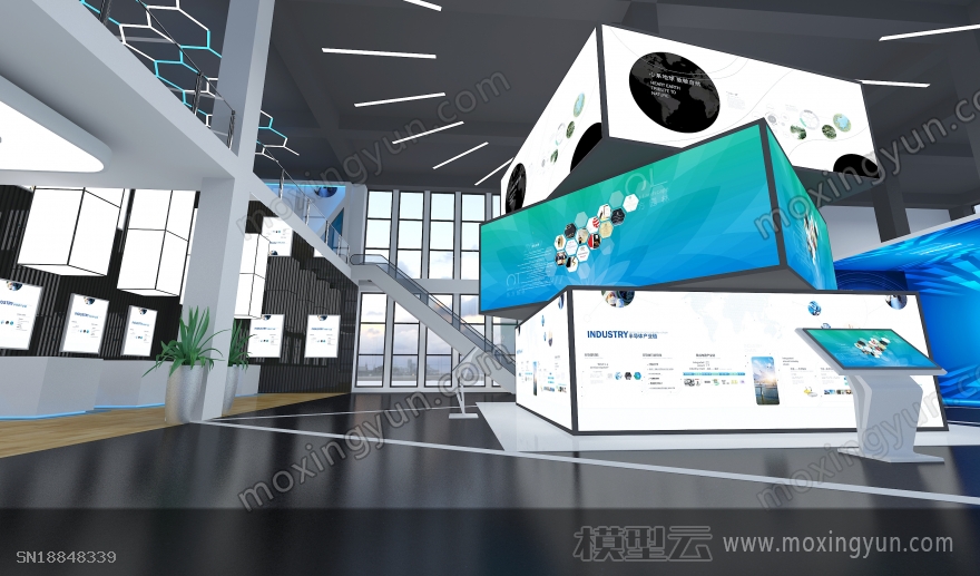 封丘产业园石墨烯展厅中标方案3d模型效果图