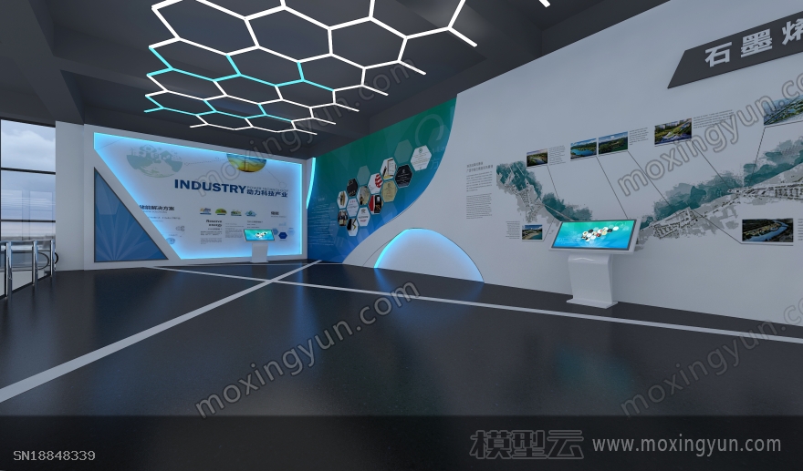 封丘产业园石墨烯展厅中标方案3d模型效果图