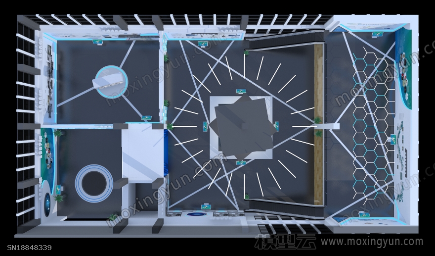 封丘产业园石墨烯展厅中标方案3d模型效果图