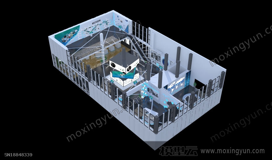 封丘产业园石墨烯展厅中标方案3d模型效果图