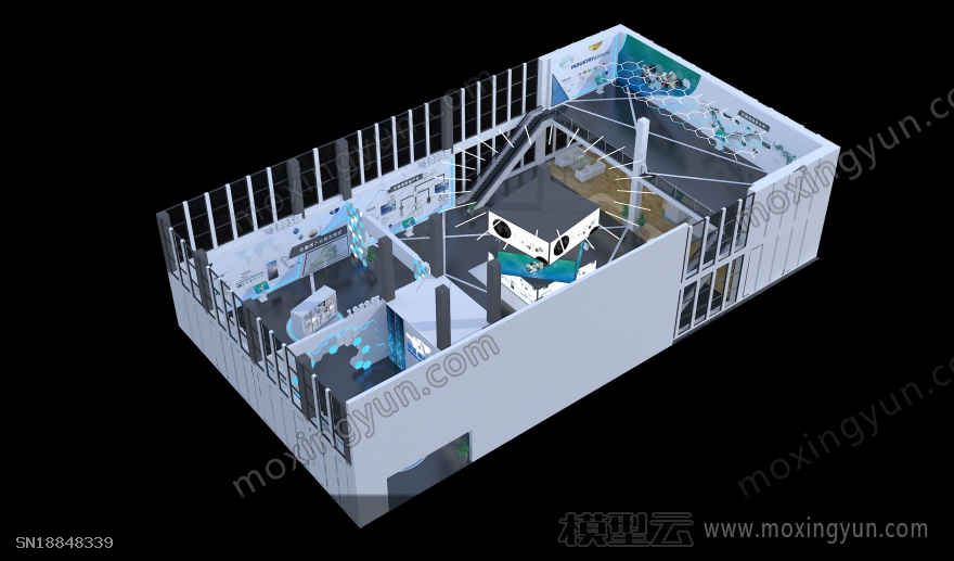 封丘产业园石墨烯展厅中标方案3d模型效果图