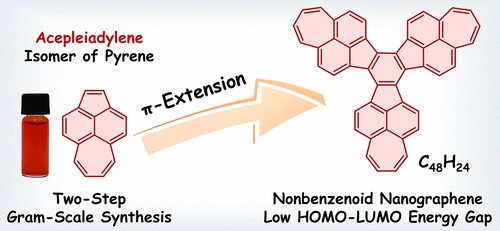 JACS：乙酰二烯的非苯系纳米石墨烯的两步合成及π-扩展