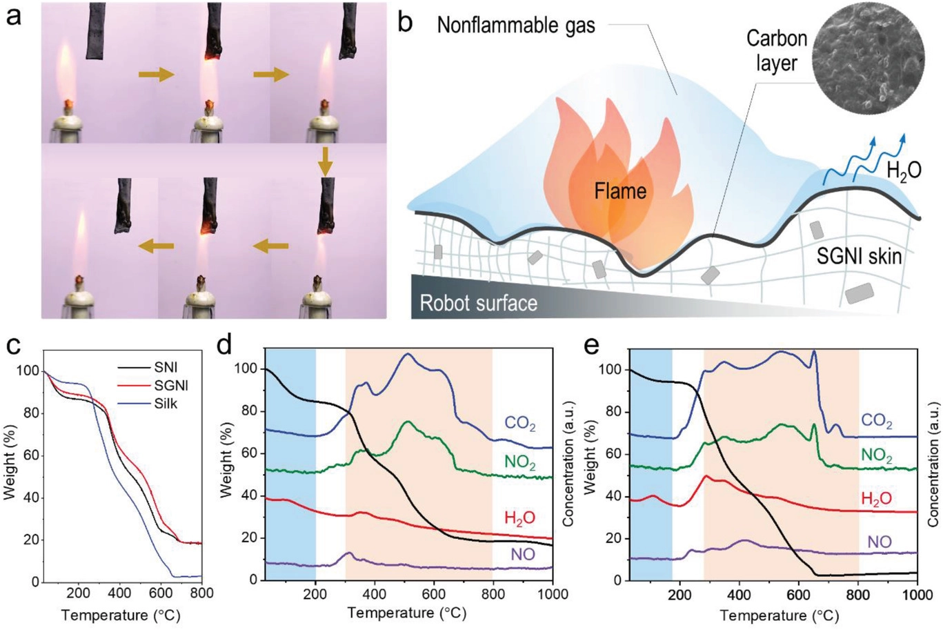 AM: 电吹纺丝/石墨烯纳米离子皮肤用于多功能消防和报警
