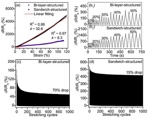 “迷宫”式垂直石墨烯网络，构建超灵敏可拉伸应变传感器
