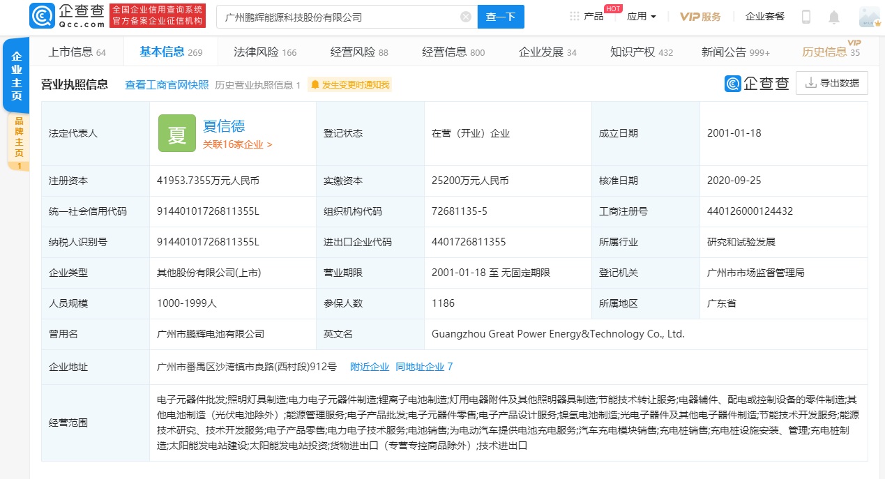 鹏辉能源成功研发汽车动力类石墨烯快充电池