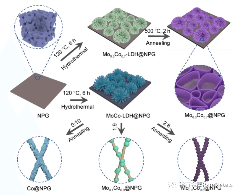Rare Metals 华东理工大学陈庐阳：​三维氮掺杂石墨烯上合成蜂窝状MoCo合金电催化剂应用于高效析氢反应