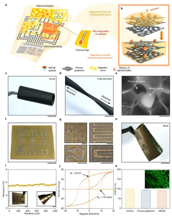 北京大学《Adv Mater》：硬磁石墨烯纳米复合材料在多模态、可重构软电子学中的应用