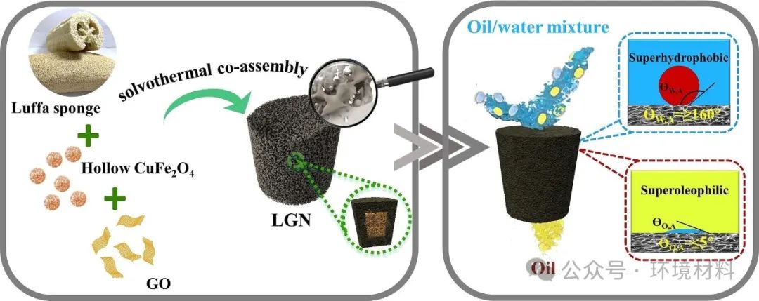 今日推送东北大学SPT：磁性丝瓜络/石墨烯/CuFe2O4海绵用于高效油水分离
