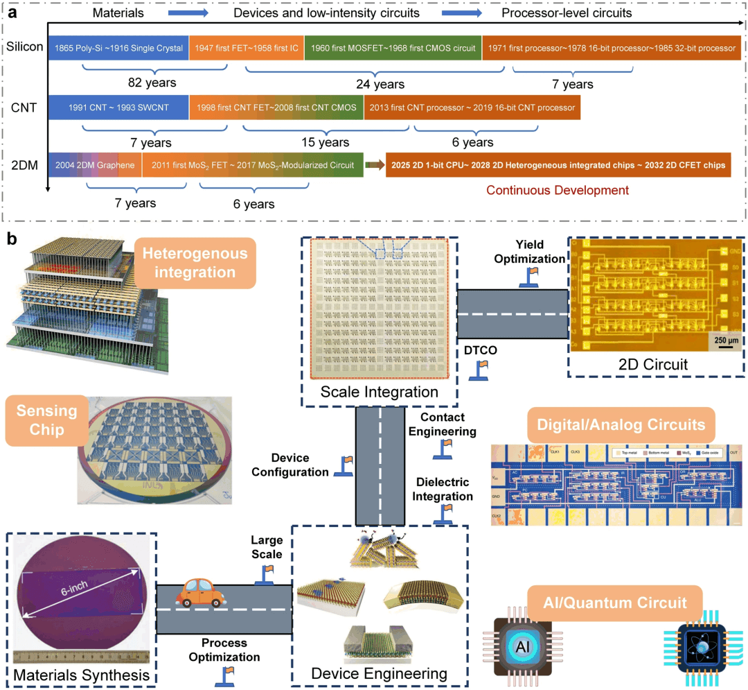 清华大学任天令/田禾等综述：基于二维材料的器件及芯片技术发展路线