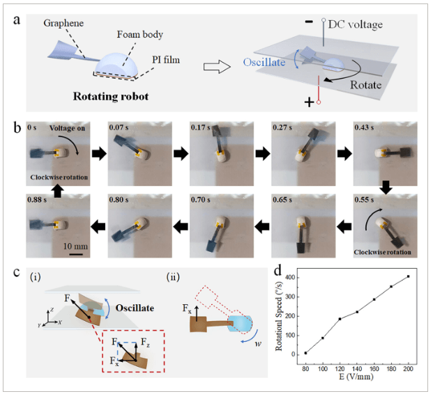 合肥工业大学《AFM》：受海豹启发！基于石墨烯的静电振荡软体机器人，具有光可调运动功能