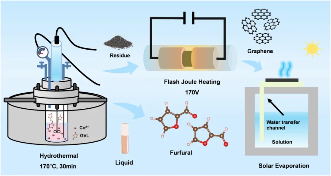 浙江大学CEJ：甘蔗渣水热催化耦联闪蒸焦耳加热协同制备糠醛与石墨烯