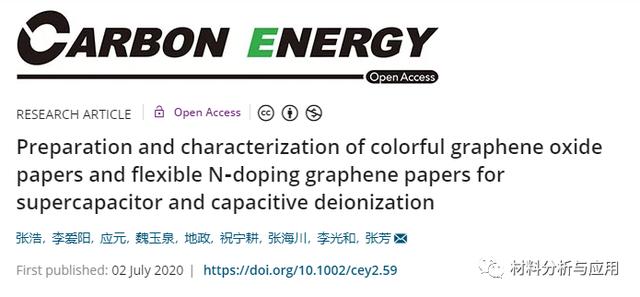 彩色氧化石墨纸和柔性N掺杂石墨纸的制备与表征，用于超级电容器和电容器离子
