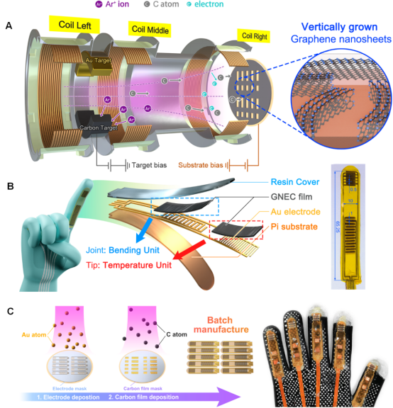 Soft Science深圳大学张希、刁东风教授研究论文 | 可直接批量制造的基于石墨烯纳米薄膜的高性能多模电子皮肤