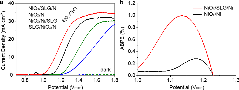 国家纳米科学中心宫建茹研究员课题组 AFM：金属氧化物/石墨烯/金属三明治结构用于光电化学分解水产氧