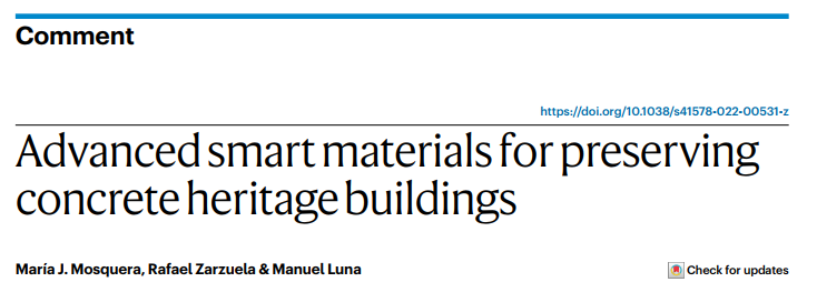 研究进展：文物保护混凝土-智能材料 | Nature Reviews Materials