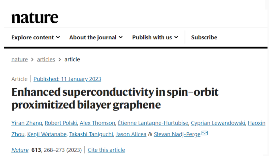 加州理工团队发现零磁场下的石墨烯超导性，借此提升超导体系的转变温度，有望催生双层石墨烯超导器件