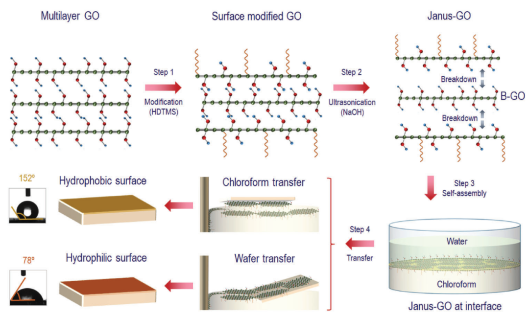 Adv. Funct. Mater.: 通过化学破坏自组装Janus氧化石墨烯用于大面积高性能的忆阻器