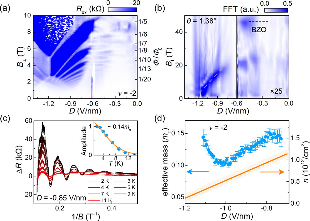 转角石墨烯（2+2）中关联绝缘态的量子振荡 | 进展