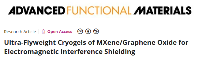 哥伦比亚大学《AFM》：MXene/石墨烯超轻量级低温凝胶，用于电磁干扰屏蔽
