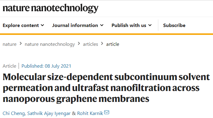 石墨烯膜最新Nature Nanotechnology！