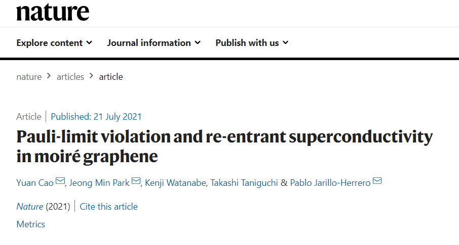 超燃！95后天才少年曹原再发Nature，第八篇！
