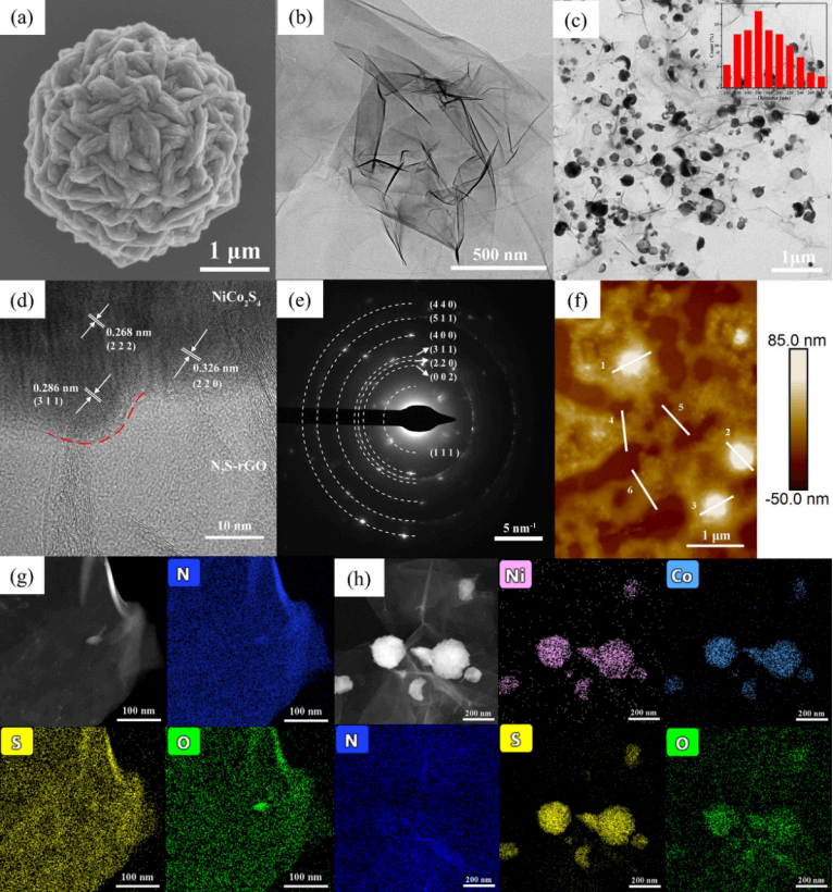 石河子大学陈龙团队：一种新型的分层多孔NCS/N，S共掺杂还原型氧化石墨烯复合材料（NCS/NS-rGO）全解水电催化剂