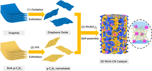 ​河海大学杨路/何海燕：3D石墨氮化碳纳米片/石墨烯气凝胶上的铑纳米花作为甲醇氧化的电催化剂