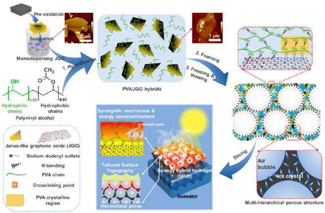 青岛科大宗鲁团队ACS Nano：仿生氧化石墨烯杂化水凝胶，高效海水淡化器件！