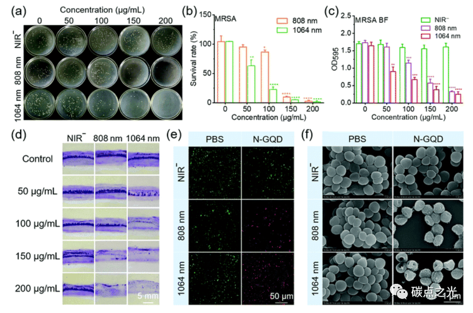 Journal of Materials Chemistry B:N掺杂石墨烯量子点在第二近红外窗口光热消除多重耐药细菌中的应用