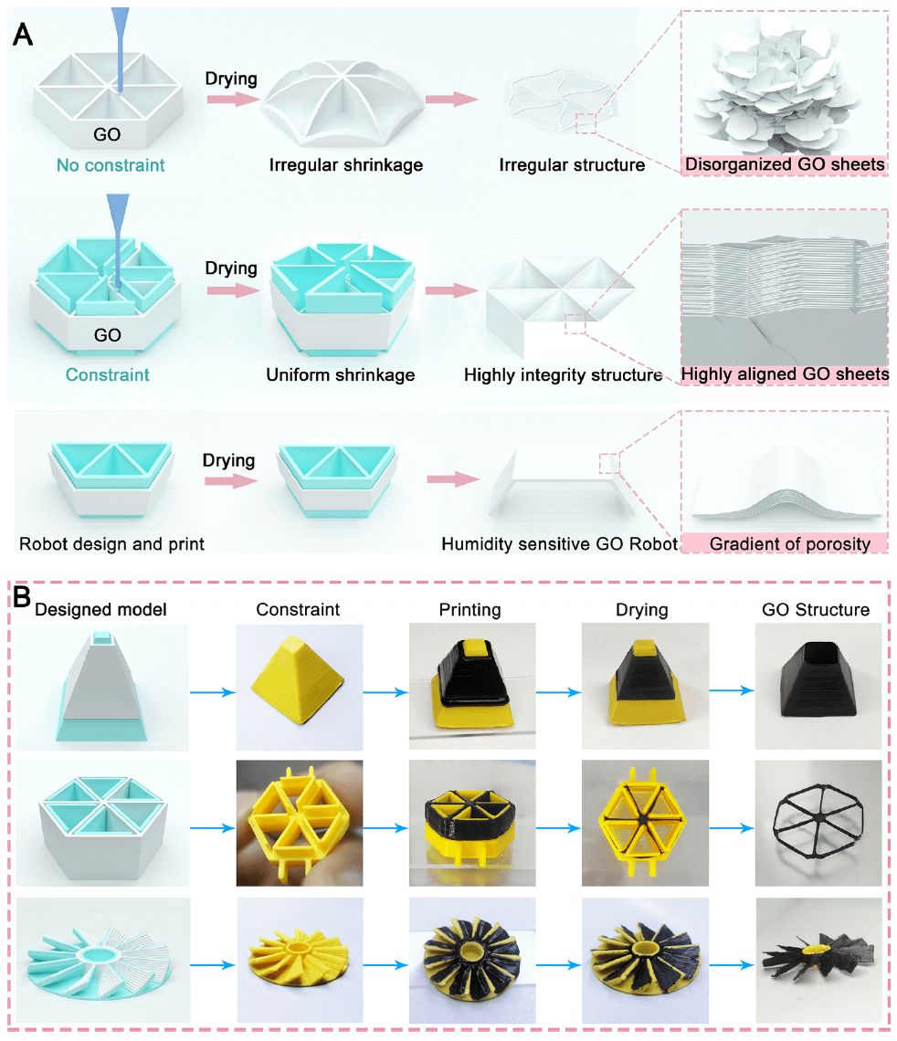 哈工大杨治华、钟晶《ACS Nano》：3D打印氧化石墨烯软体机器人