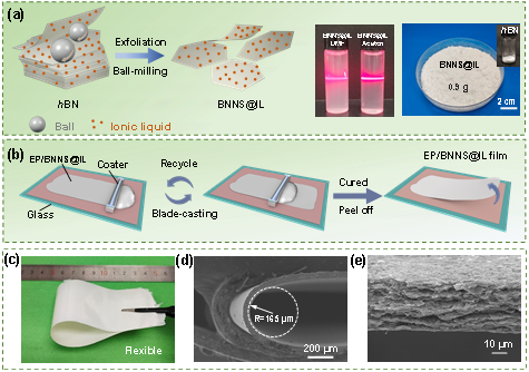 郑大刘春太教授/冯跃战副教授团队 CEJ ：基于循环刮涂铸造工艺制备兼具柔性、热稳定性和阻燃性能的环氧树脂基导热复合膜