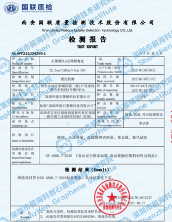 深圳石墨烯研究院自主研发的石墨新材料“可降解测试”获得权威机构检测通过