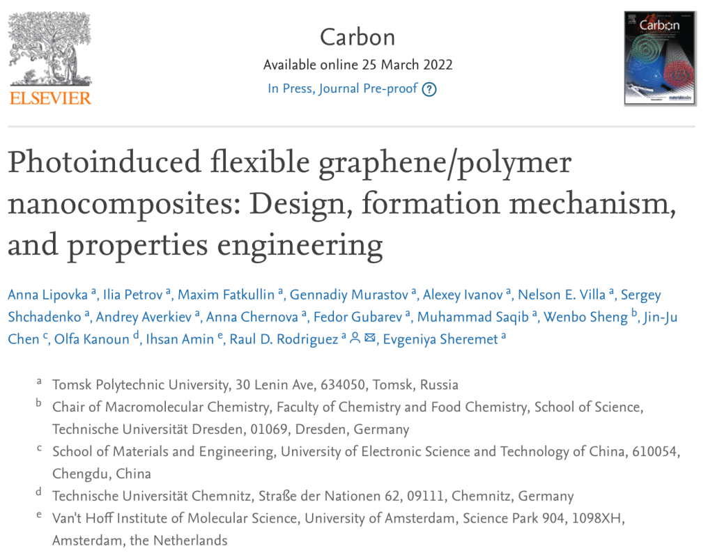 光诱导柔性石墨烯/聚合物纳米复合材料：设计、形成机制和性能工程化