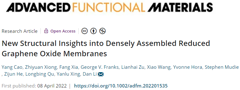 墨尔本大学李丹教授《AFM》：可调结构的高密度石墨烯膜！出乎意料的高比电容和离子输运速率！