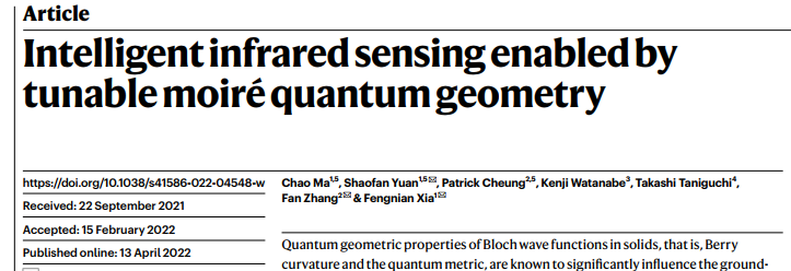 研究透视：Nature-石墨烯，中红外体光伏效应 | 量子几何-光传感