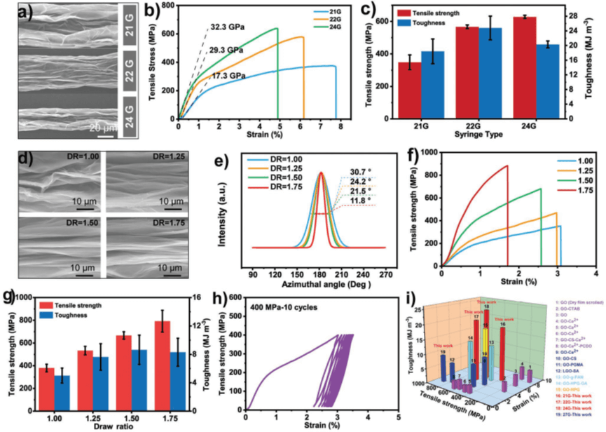 北京化工大学张好斌教授《AFM》：超强、超韧导电石墨烯纤维