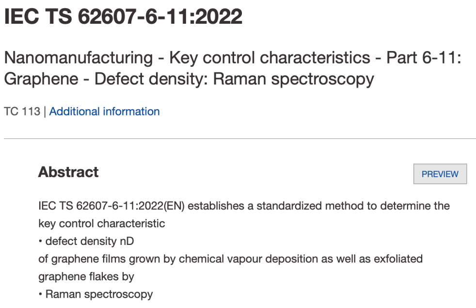 “欧盟石墨烯旗舰计划”开创了两项新的IEC标准来表征石墨烯