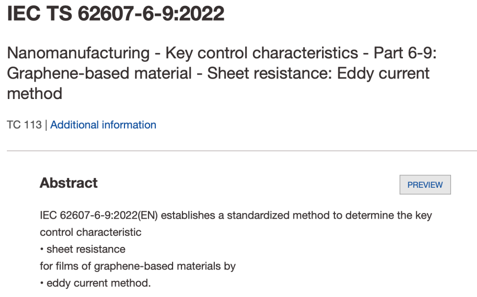 “欧盟石墨烯旗舰计划”开创了两项新的IEC标准来表征石墨烯