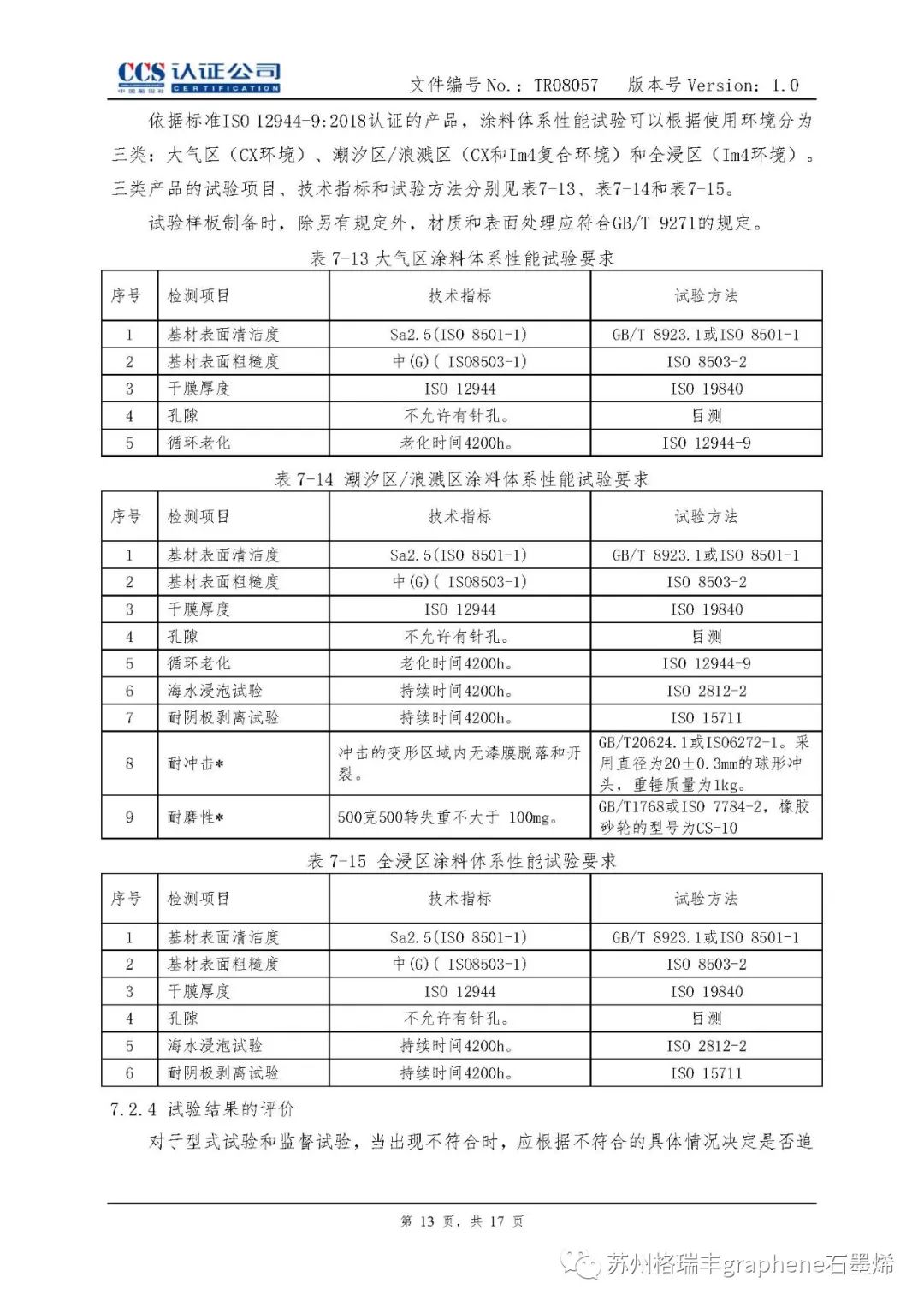 中国船级社：石墨烯锌粉涂料纳入风电《涂料产品认证实施专用规则》
