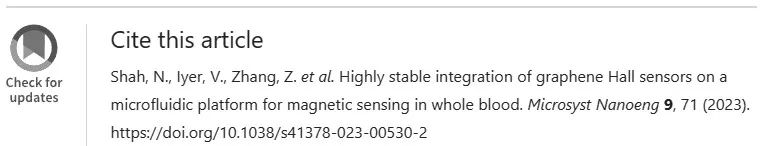 最新成果 | 宾夕法尼亚大学David Issadore教授团队：石墨烯霍尔传感器在全血磁传感微流控平台上的高度稳定集成