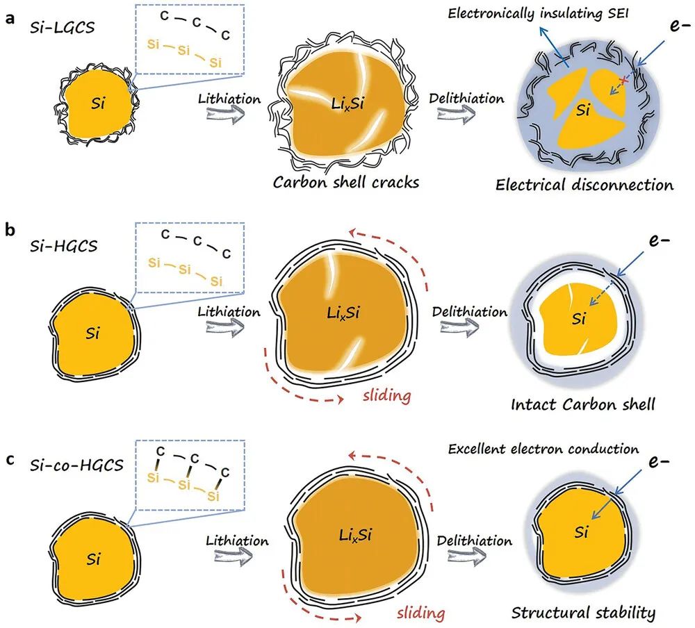 【锂电】AEM：具有动态键合石墨烯层的微型硅共价涂层实现稳定循环锂存储