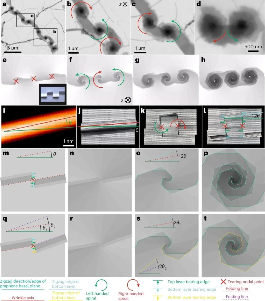 上海科技大学王竹君团队Nat. Mater.: 石墨烯螺旋的一维和二维顺序生长将手性转换为转角