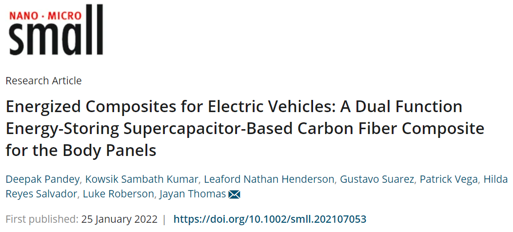 “超级电容器-电池”新型复合材料可提升电动汽车25%续航里程，有望应用在航天及可穿戴设备领域